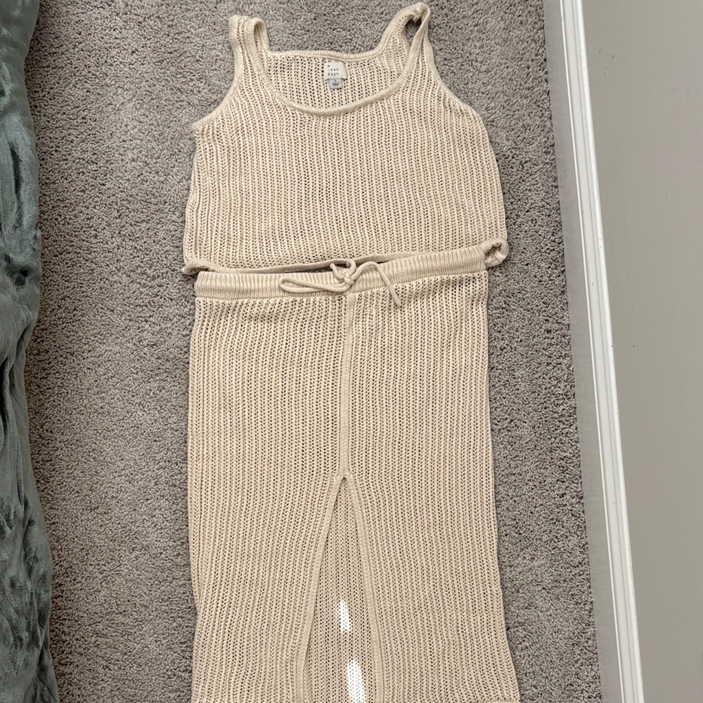 Knit Tank & Skirt Set - Cream Women’s Bathing Suit Cover